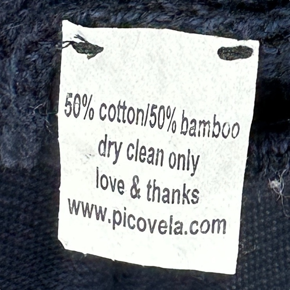 PICO VELA Sweater Bamboo Open Back Art Tunic Blue - Picture 7 of 7